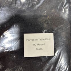 90” Round Black Tablecloth