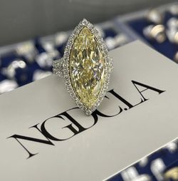 Marquise Brilliant Fancy Yellow Diamond Ring 10.08 Carats GIA Certified
