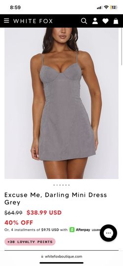 White Fox Grey Mini Dress 