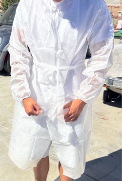 White Disposable Isolation Gown