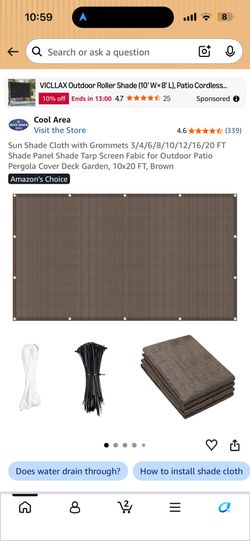 OFFER ANYTHING AND ITS YOURS  Sun Shade Cloth with Grommets Shade Panel Shade Tarp Screen Fabic for Outdoor Patio Pergola Cover Deck Garden, 10x20 FT,