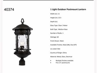Trans Globe Boardwalk Exterior Lamp Post Light with Base Set of 3