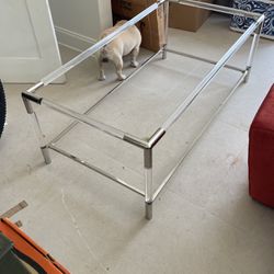 Vintage Acrylic And Glass Coffee Table 