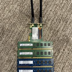 PC Parts Bundle – RAM Memory + Wi-Fi PCIe Card – Untested