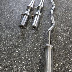 [READ FULL DESCRIPTION] SOLID Silver Dumbells And Ez-curlbar Set 