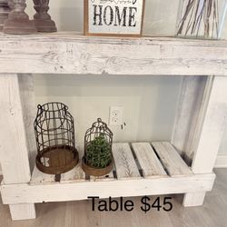 White Farmhouse Sofa Table 