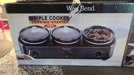 Triple cooker serving station.