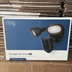 Ring Floodlight Cam Wired Pro - Smart Security Video Camera with 2 LED Lights, Dual Band Wifi, 3D Motion Detection, Black ( Brand New )