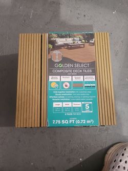 Golden Select WPC 12" x 12” Deck Tiles, 24 Tiles (3 pqcks)