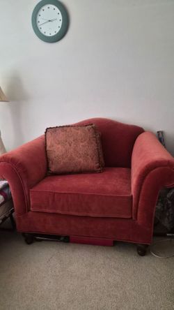 Red Accent Chair and Loveseat