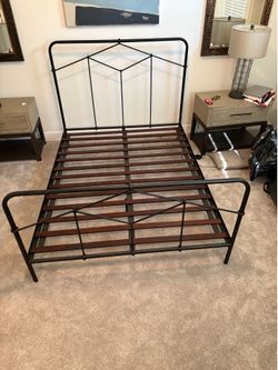 Modern Black Metal Bed Frame