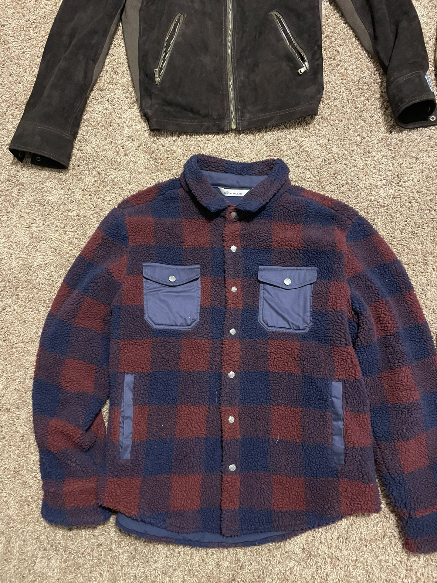 Peter Millar Crown Men's High Pile Sherpa Shirt Jacket