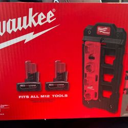 Milwaukee 2 Pack M12 Rack And Battery Set