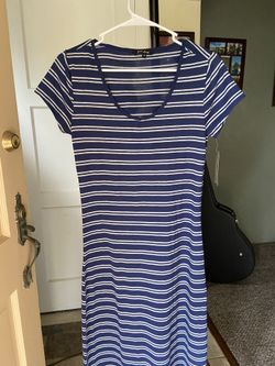 Stripped Blue Sundress Dress
