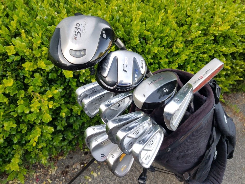 Mizuno/Taylormade Golf Club Set with Stand bag