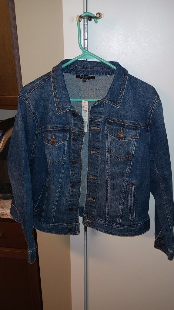 Talbots 100% Cotton Lightweight Denim Layering Jacket Summer Nights Top Sz. XL