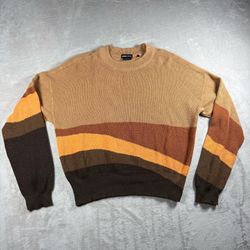 PrAna Desert Road Sweater Women’s M Colorblock Brown Organic Cotton Outdoor#2807
