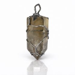 Smoky Quartz Handmade Healing Crystal Point Pendant