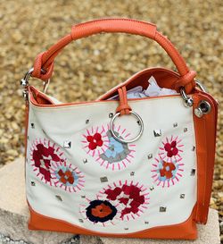 Handbag Canvas & Leather Southwest Design
