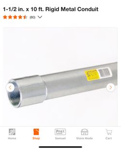 New Rigid Conduit 1 1/2 Inches X 10 Feet Long
