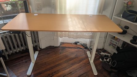 Electric Standing Desk — Bamboo Top, 55" , Dual- Memory Sit/Stand