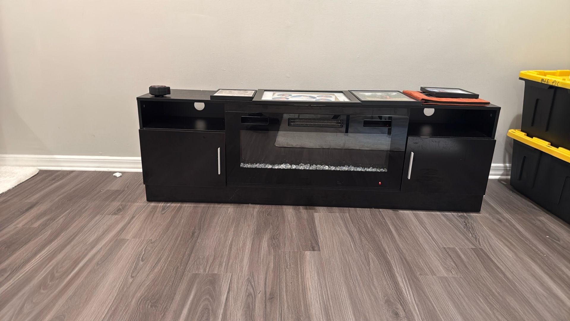 entertainment center with fireplace working heat and LED with remote