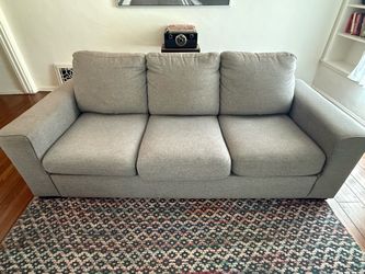 Living spaces queen sleeper sofa gray fabric couch