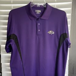 *VINTAGE* Baltimore Ravens Polo Shirt - Mens X-Large - Purple - NFL Team Apparel