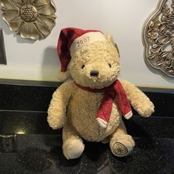 Disney Classic Pooh Holiday Bear Stuffed Animal Sitting 2007