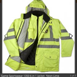 Hi Viz Rain Jacket Safety Medium 