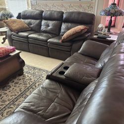 Leather Sofa, Couch, Electric Top Grain Leather