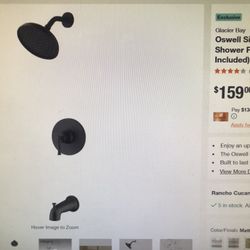 Glacier Bay Oswell Single Handle 1-Spray Tub and Shower Faucet 1.8GPM in Matte Black (Valve Include)