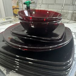 Vintage Ruby Red Dishes 