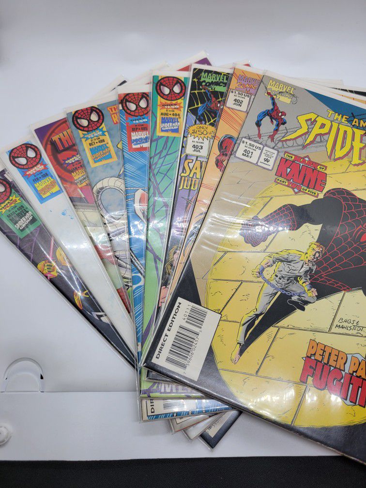 The Amazing Spiderman #401 - 409 All High Grade Maximum Clonage Media Blizzard Trial Of Peter Parker Exiled Mark Of Kaine Keys