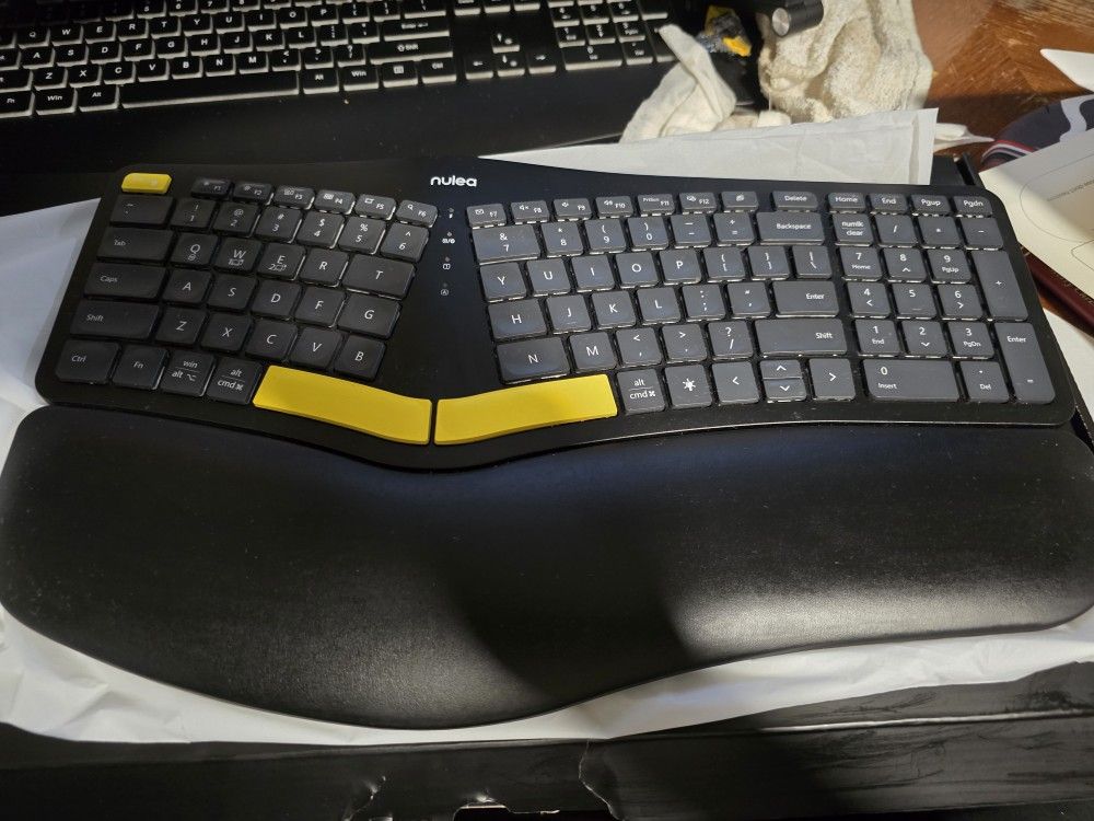 Nuclea Wirless Ergonomic Keyboard Split With Wrist Rest USB Charging And Bluetooth & USB Connectivity # 337