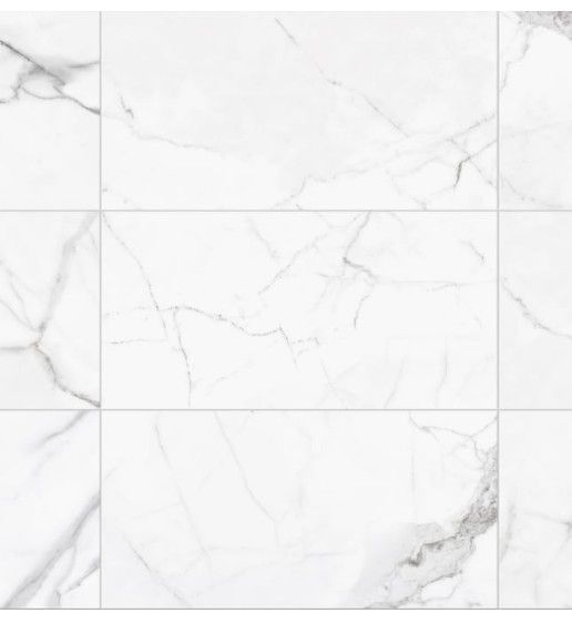 Satori Statuario Polished 12 in x 24 in Polished Porcelain Marble Look Floor and Wall Tile