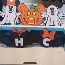 Mickey and minnie Halloween birthday banner and decor