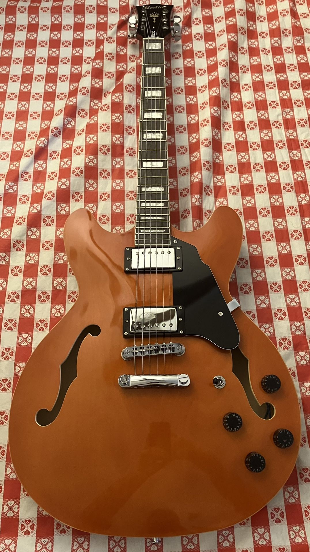 Redid RD-100 Semi-Hollow Body 335DB Jazz Electric Guitar Yellow/brown