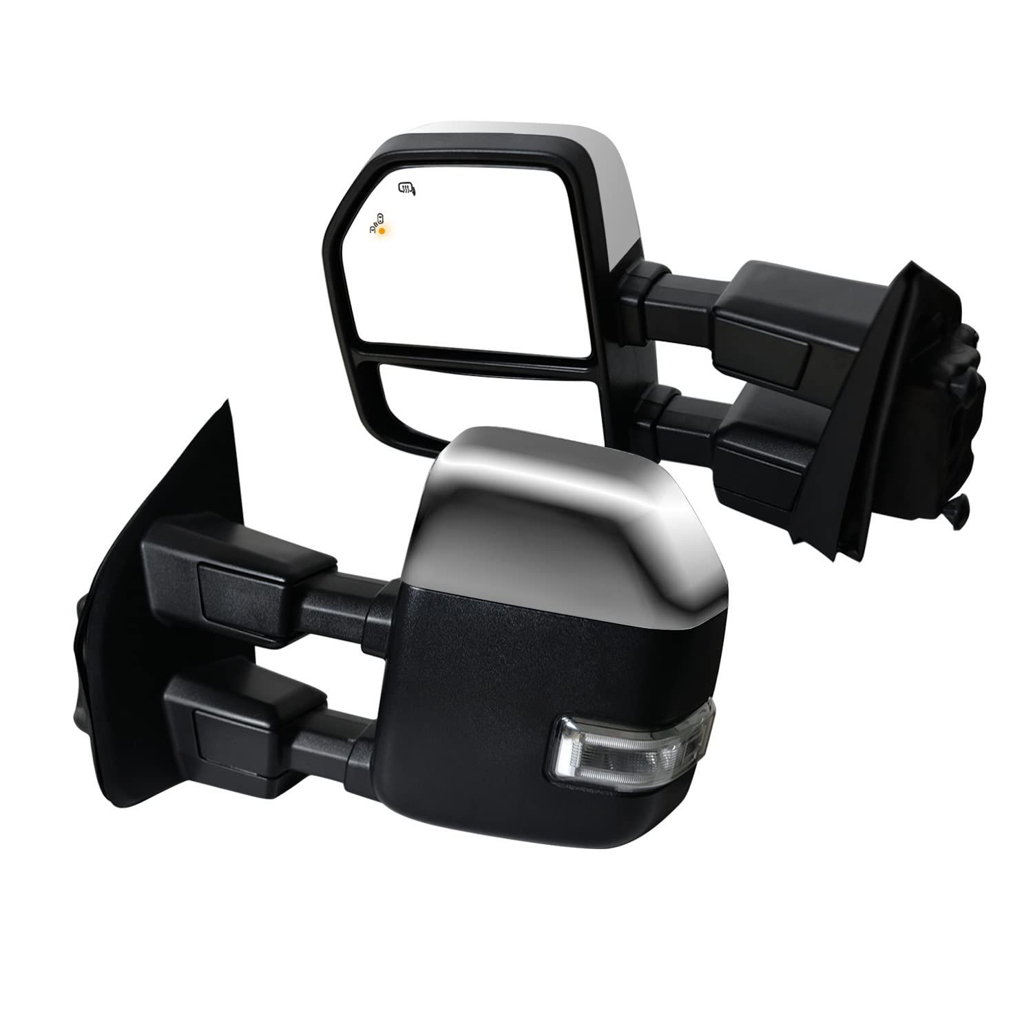 AERDM New Pair Towing Mirror Chrome Cap F.250 and Pick Up Truck