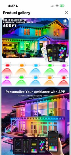 LITSOUL 600FT Permanent Outdoor Lights for House RGB+IC, Chasing Effect Smart RGB+IC Eave LED Lighting with 16 Million Colors, Waterproof Outdoor Stri