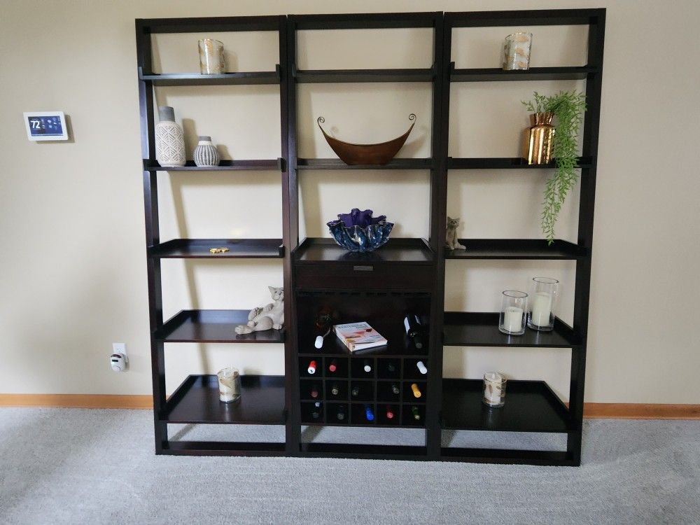 Crate & Barrell Sloane Espresso Shelve/wine Rack