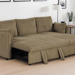 Brand New Brown Sectional Sofa Sleeper 