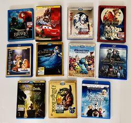DISNEY BLU-RAY LOT OF 11 Cars, the jungle book, frozen, I Lady and the Tramp, Pirates of the Caribbean,many more!