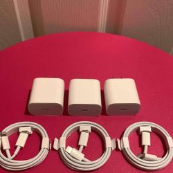 3 Brand New 20Watts Original Apple IPhone C-Type Fast Chargers