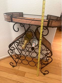 Wicker wine rack