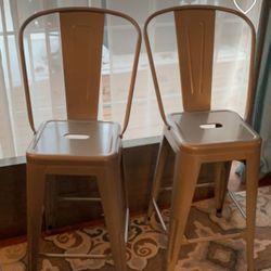 Silver Galvanized Bar Stools