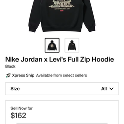 Levi jordan zip up hoodie sz L $180 ds