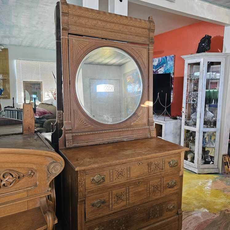 Beauty Vintage dresser w mirror 1970s stunning 42x19x32h dresser/49h mirror x19,New Products : American Fashion Style Bags On Sale