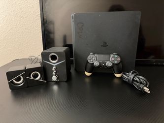 offer PlayStation 4 Slim Console with Controller and speakers for monitor or tv with the ps4