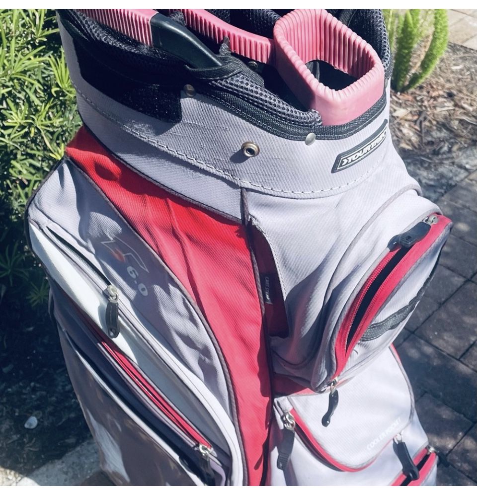 Tour trek golf cart bag 14 way with cooler pocket , shoulder strap and rain cover 
